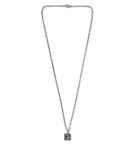 Gucci - Engraved Burnished Sterling Silver Pendant Necklace - Silver