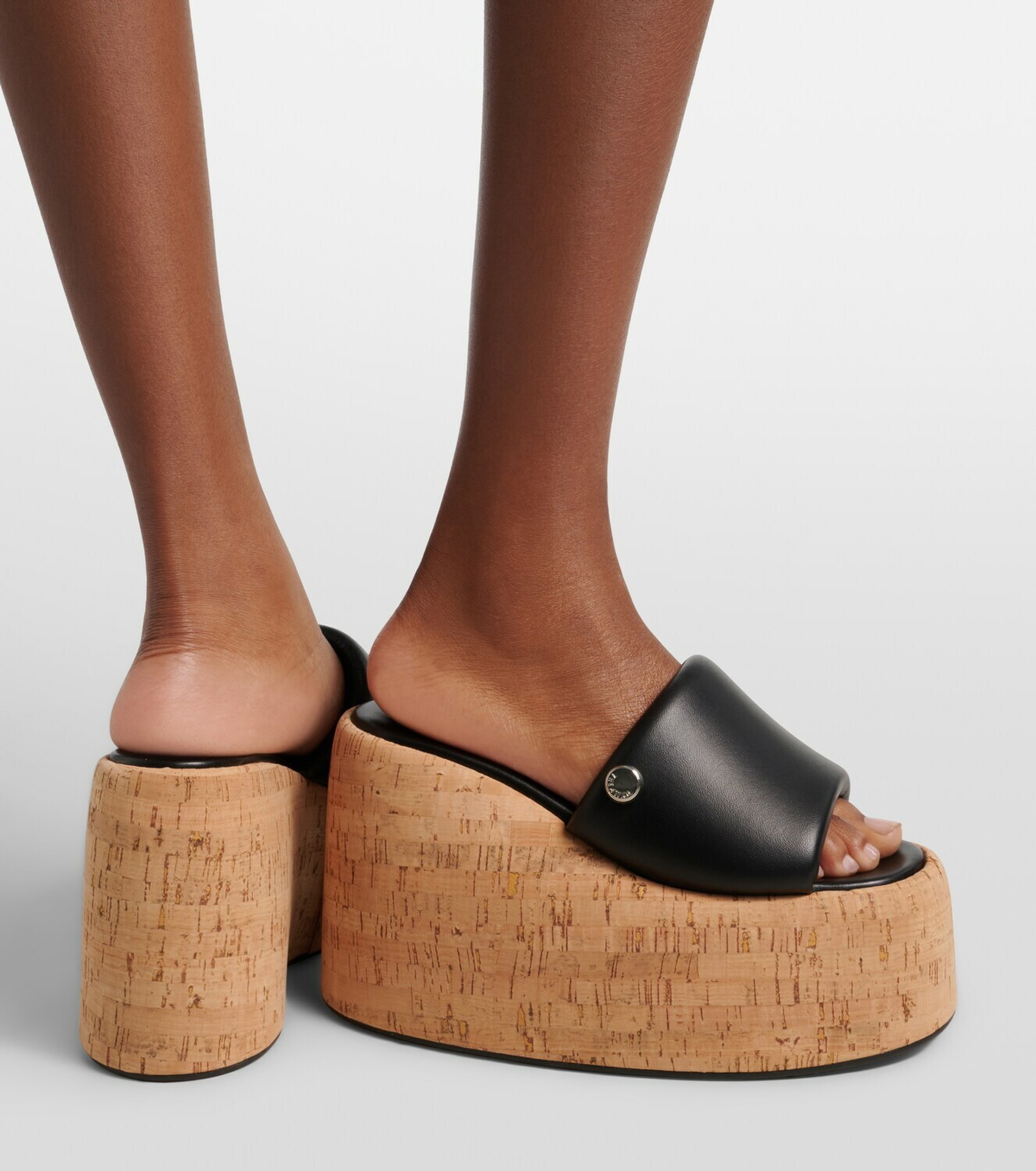The Attico Mochi leather platform slides