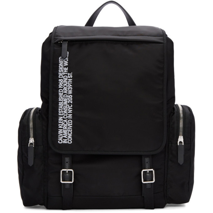 Photo: Calvin Klein 205W39NYC Black Nylon Flap Backpack