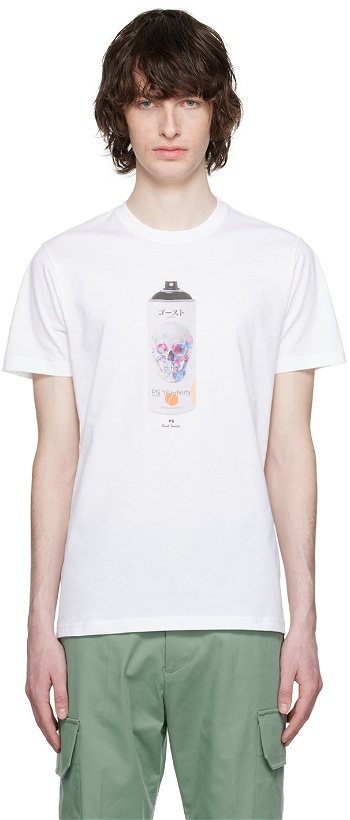 Photo: PS by Paul Smith White Spray Can T-Shirt