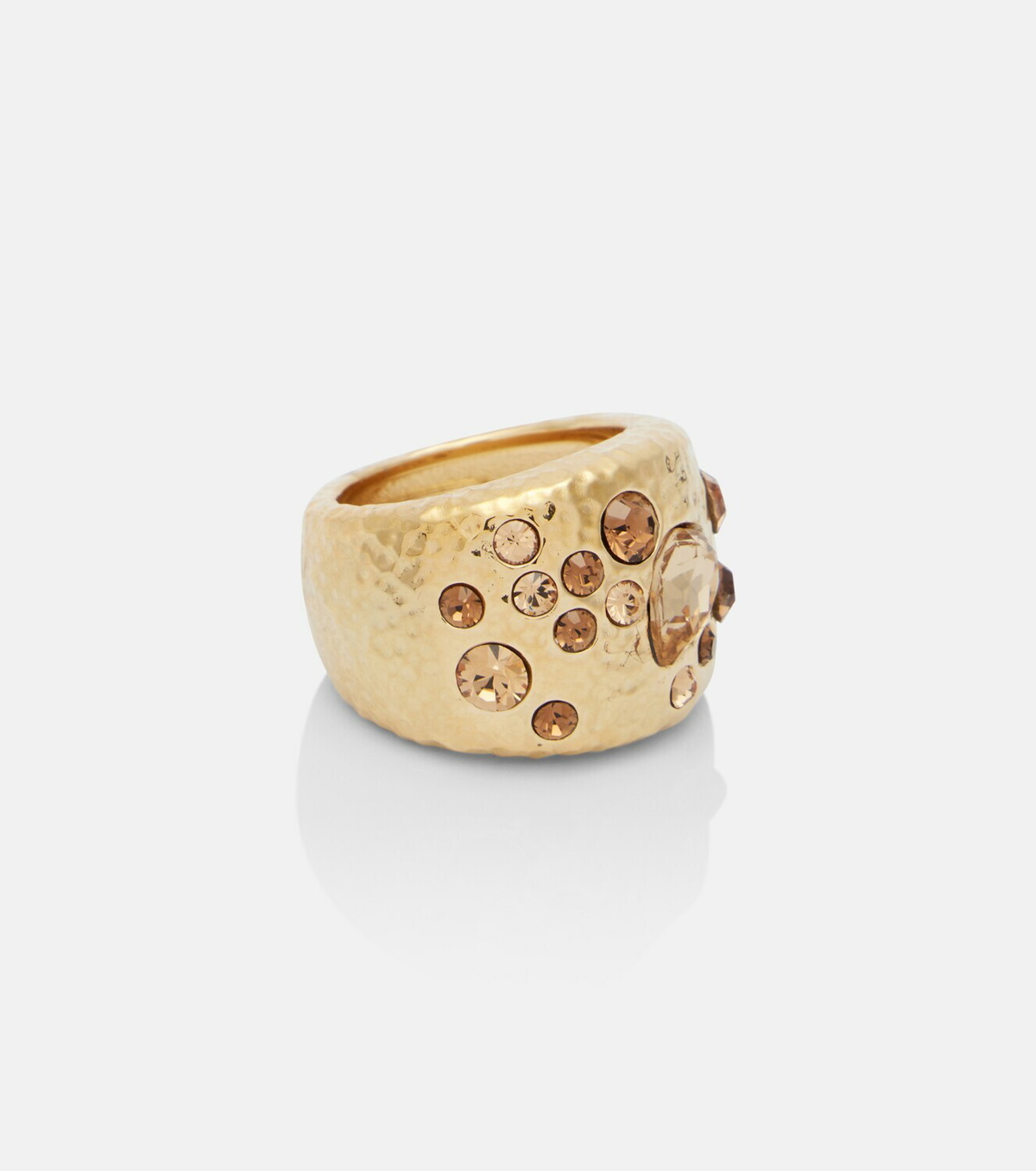 Oscar de la Renta Scramble embellished gold-plated ring