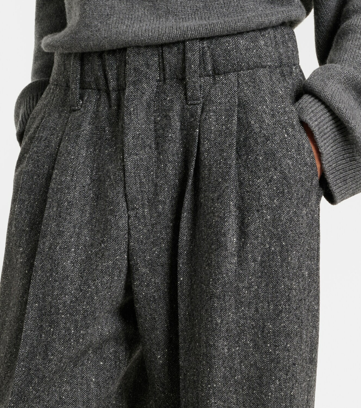 Brunello Cucinelli Pleated wool-blend tapered pants