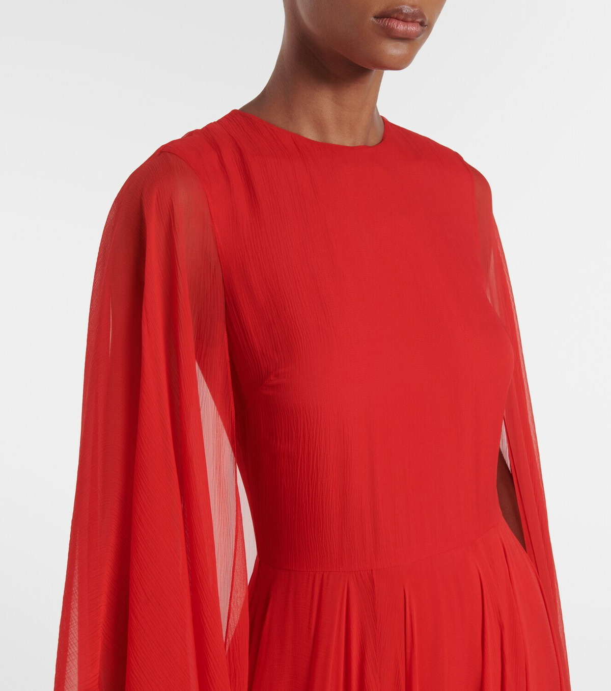 Givenchy Caped draped silk chiffon gown