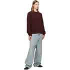 Maison Margiela Burgundy Virgin Wool Crewneck Sweater