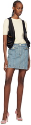 Moschino Blue Faded Denim Miniskirt