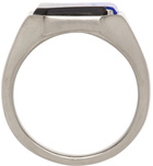 Maison Margiela Silver & Blue Signet Ring