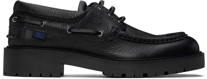 Photo: Burberry Black Leather Raft Boat Shoes