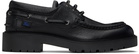 Burberry Black Leather Raft Boat Shoes
