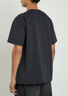 Vowels Logo-print Distressed Cotton T-shirt Black