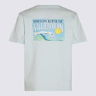 Maison Kitsuné Ice Blue Cotton T-shirt