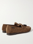 TOM FORD - Berwick Shearling-Lined Tasselled Suede Loafers - Brown