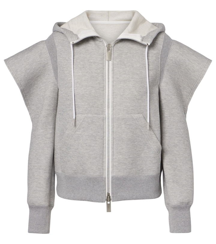 Photo: Sacai Cutout cotton-blend fleece hoodie