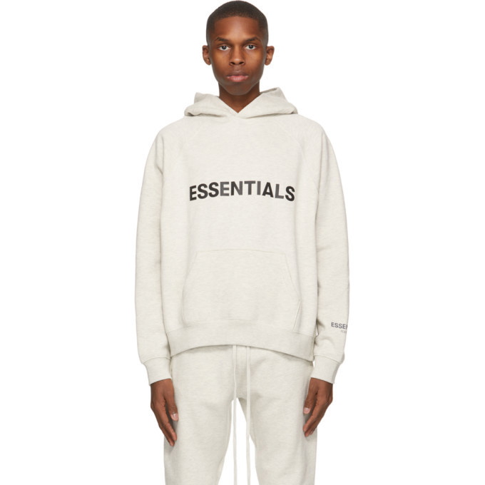 Essentials Grey Pullover Logo Hoodie Essentials
