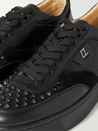 Christian Louboutin - Happrui Spikes Suede and Leather-Trimmed Mesh Sneakers - Black