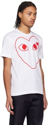 COMME des GARÇONS PLAY White Double Heart T-Shirt