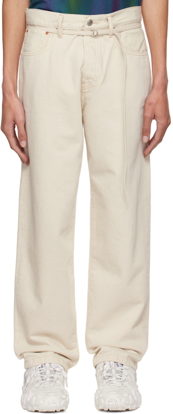 Photo: Acne Studios Off-White Belted Jeans