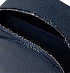 Valextra - My Logo Pebble-Grain Leather Backpack - Men - Navy