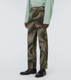 Dries Van Noten Cotton and linen wide-leg pants