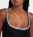 Gucci Sequined silk and wool crêpe cady tank top