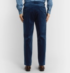 Rubinacci - Manny Pleated Cotton-Blend Corduroy Trousers - Blue