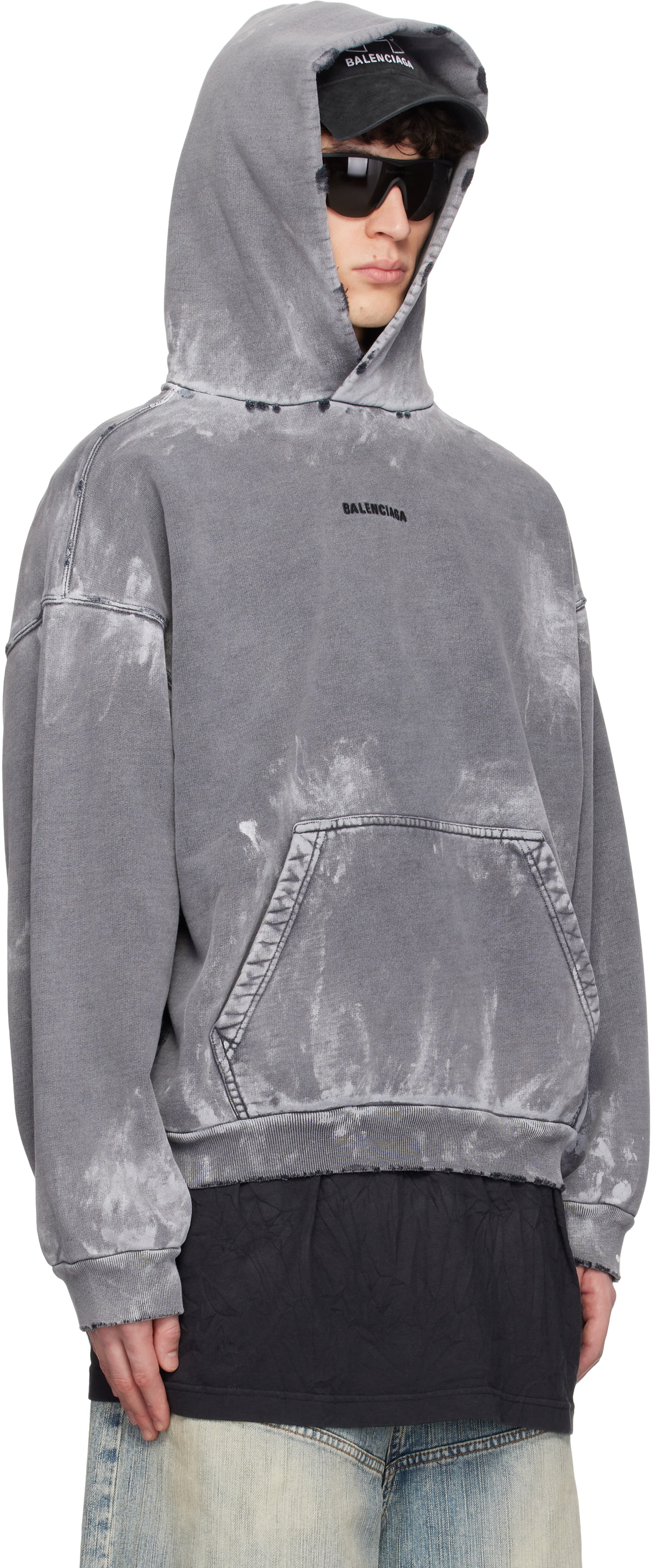 【BALENCIAGA】Back Hoodie ミディアムフィット フーディ ホワイト の ウィメンズ Balenciaga Back Hoodie ミディアム