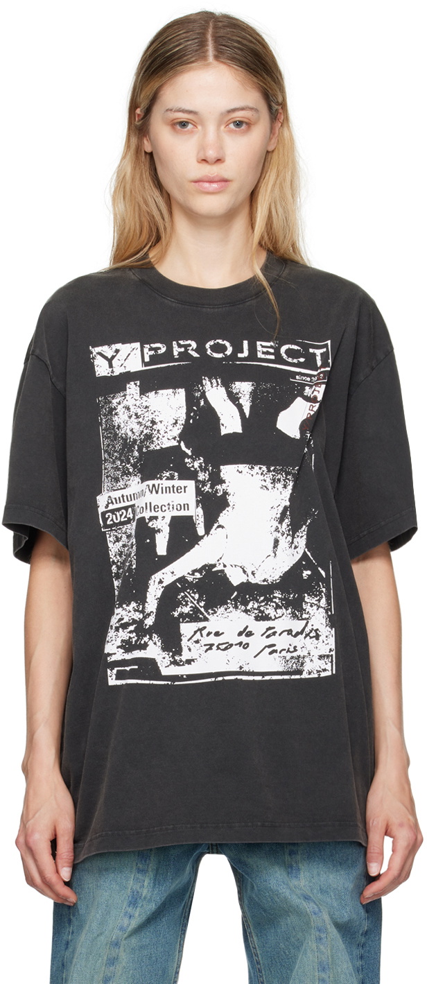 Y/Project White Upside Down Long Sleeve T-Shirt Y/Project