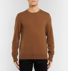 Berluti - Leather-Trimmed Cashmere Sweater - Men - Camel