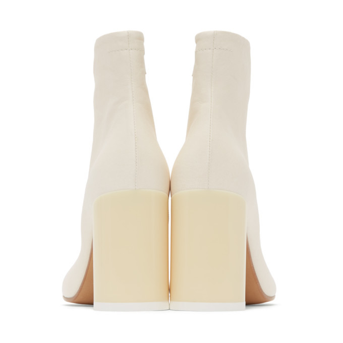 MM6 Maison Margiela Off-White Ankle Boots