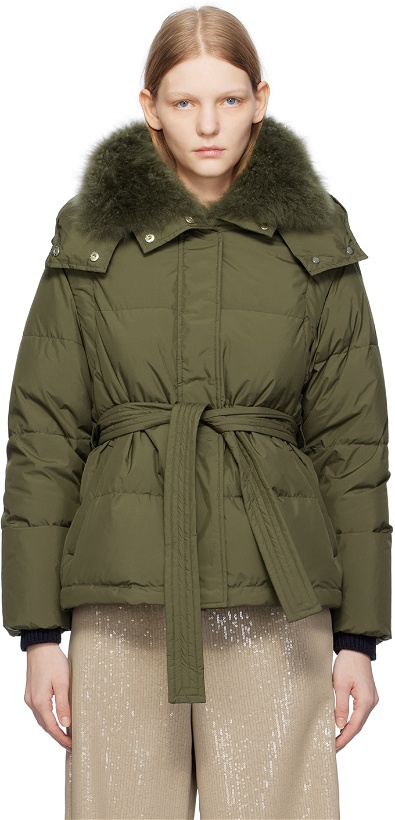 Photo: Yves Salomon Green Belted Down Jacket