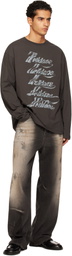 We11done Gray Se11done Multi-Logo Long Sleeve T-shirt