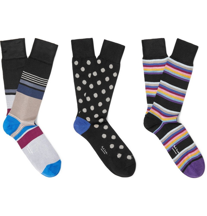 Photo: Paul Smith - Three-Pack Cotton-Blend Socks - Men - Multi