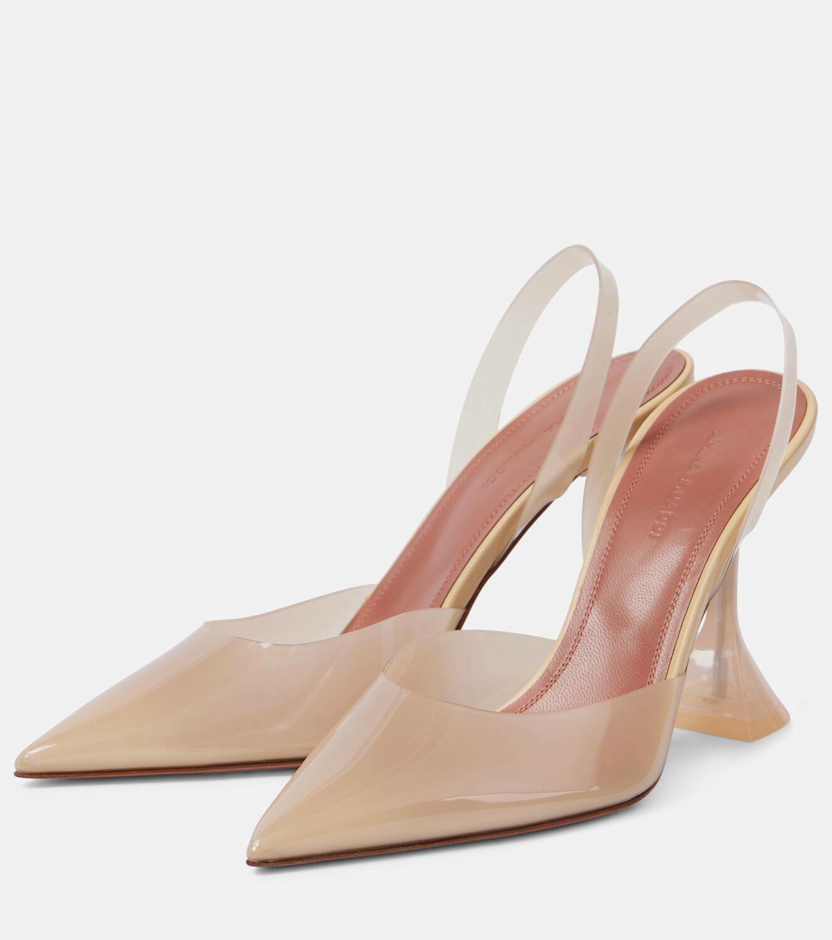 Amina Muaddi Holli Glass 95 PVC slingback pumps