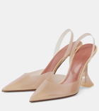 Amina Muaddi Holli Glass 95 PVC slingback pumps