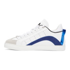 Dsquared2 White and Blue Lace-Up Sneakers