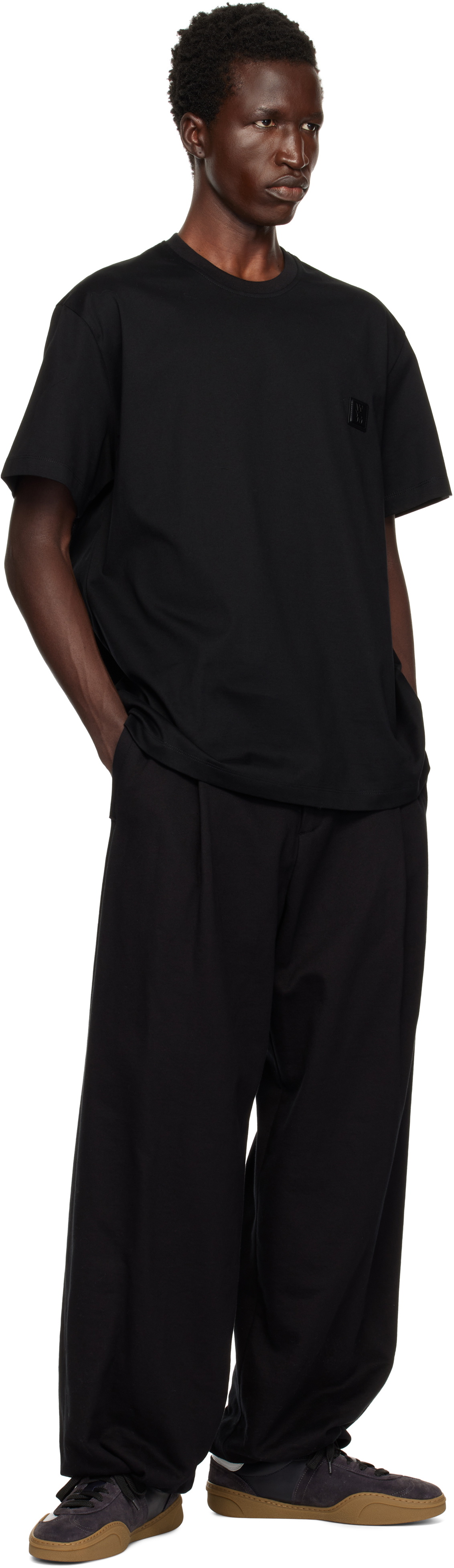 WOOYOUNGMI Black Wide Sweatpants