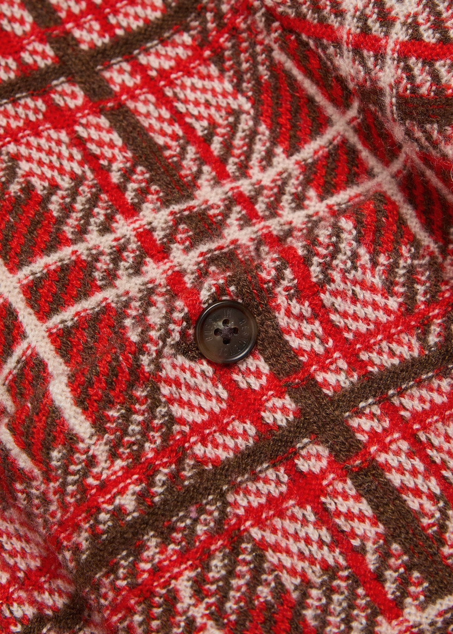 Guest In Residence Dylan Plaid Cashmere Shirt Red