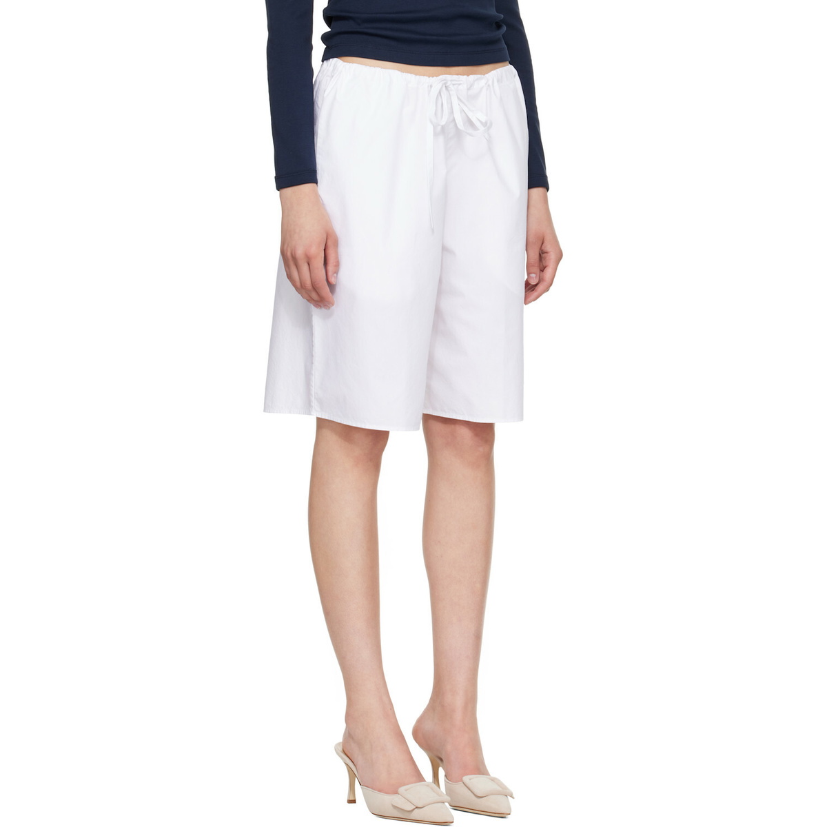 FLORE FLORE White Josephine Bermuda Shorts