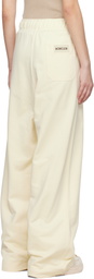 Moncler Off-White Wide Leg Cotton Sweatpants