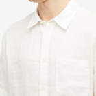 A.P.C. Men's Bellini Short Sleeve Linen Shirt in Off White