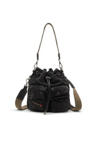 Diesel Multi-Pkts-Multipocket bucket bag in washed denim - Crossbody Bags - Unisex - Black