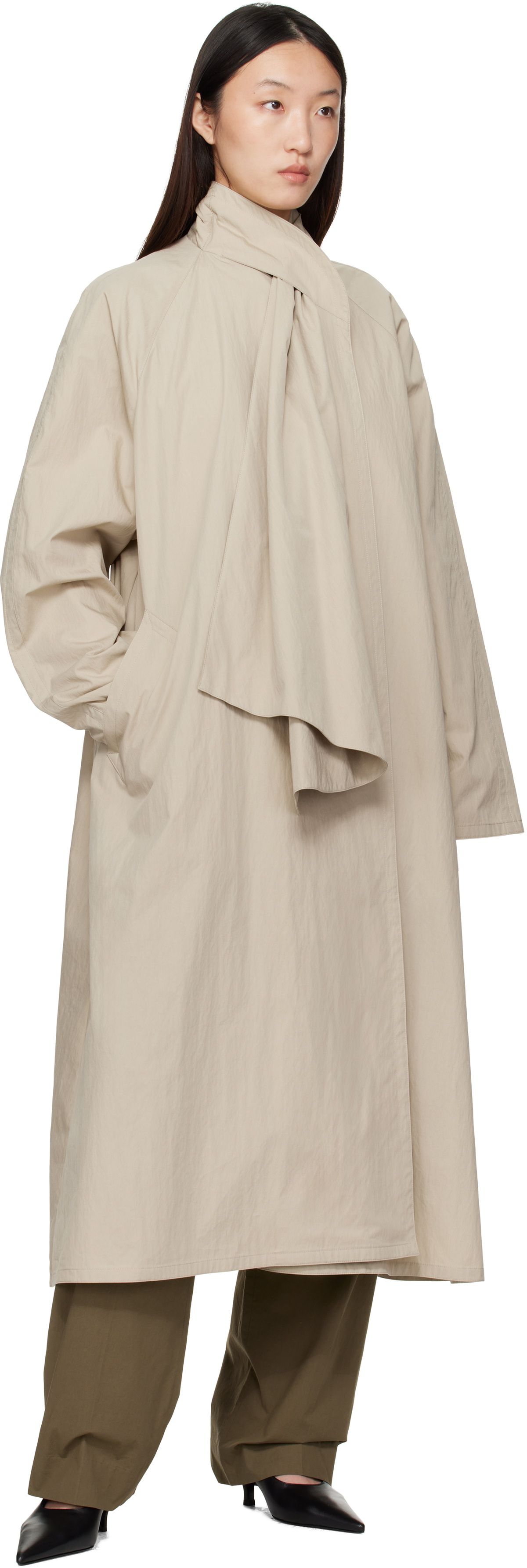 LE17SEPTEMBRE Beige Scarf Trench Coat