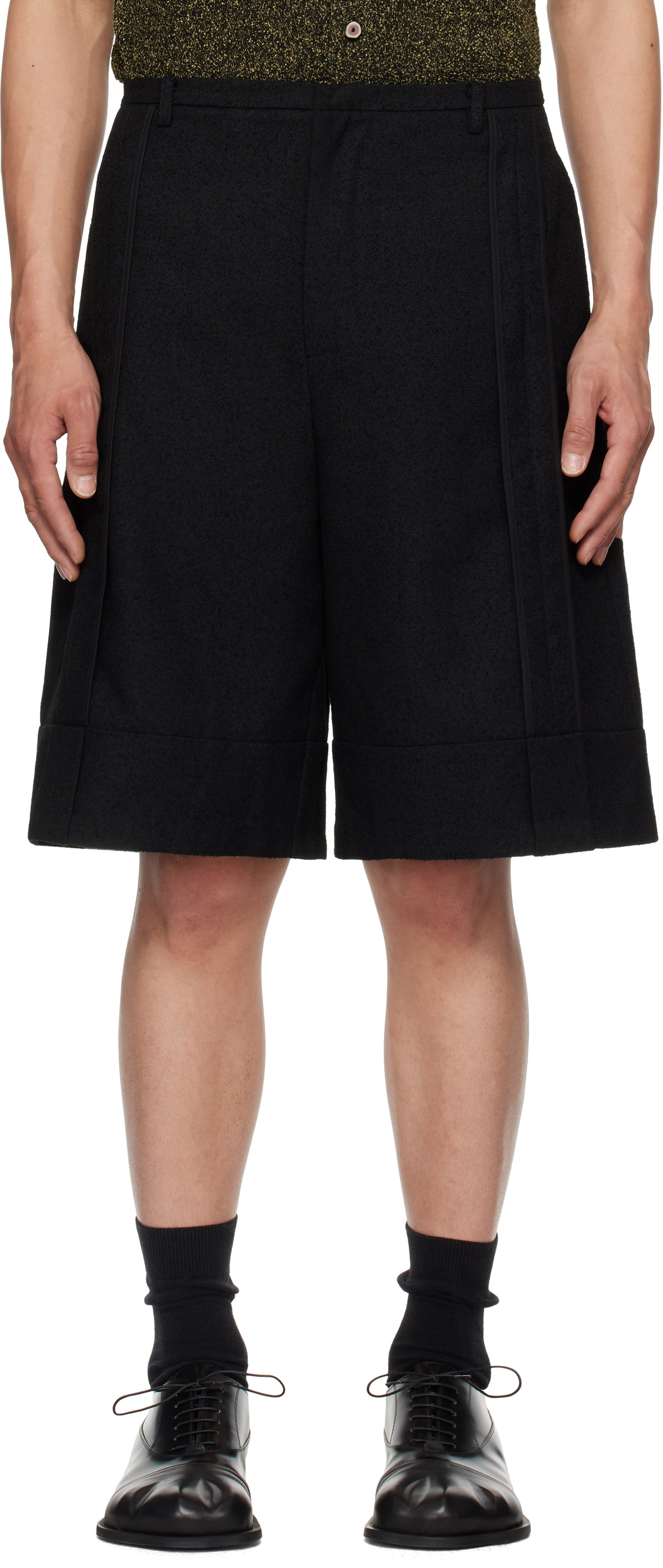 ADER error Black Striped Balkan Shorts ADER error