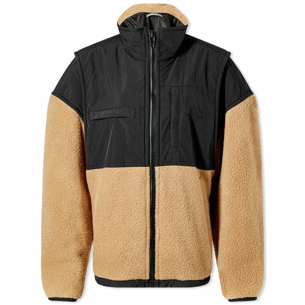 Alexander Wang Women's Oversized Fleece Jacket in Camel/Black Alexander