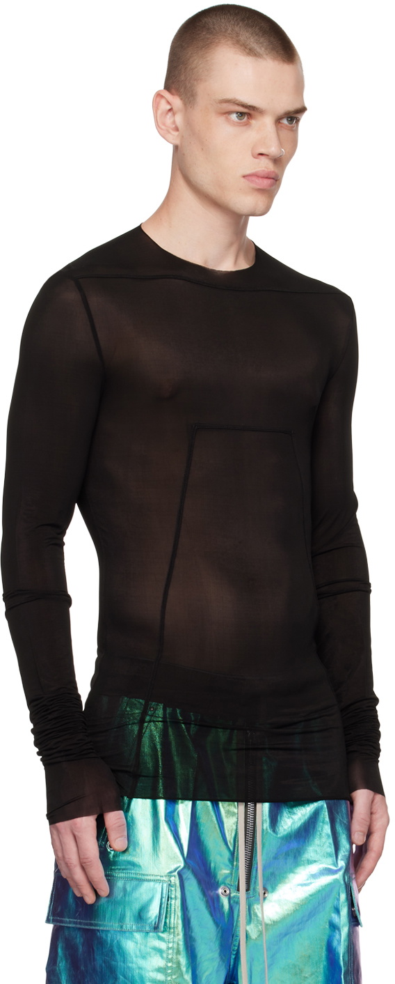 Rick Owens Black Semi-Sheer Long Sleeve T-Shirt Rick Owens