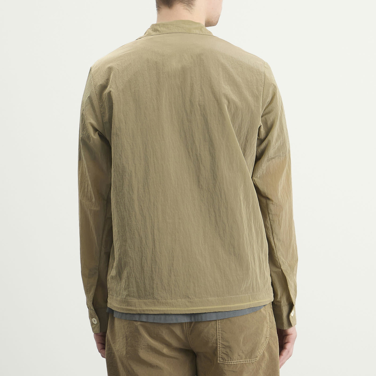 Ranra Men's Epitome Shiny Nylon Overshirt in Green