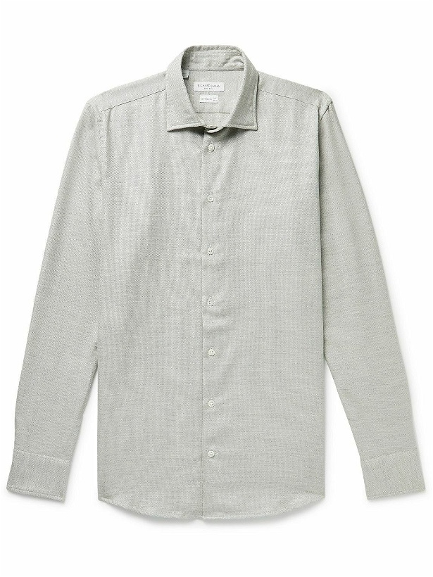 Photo: Richard James - Spread-Collar Birdseye Cotton Shirt - Gray