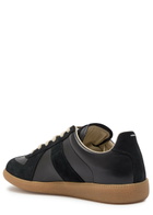 Maison Margiela Replica Panelled Leather Sneakers Black