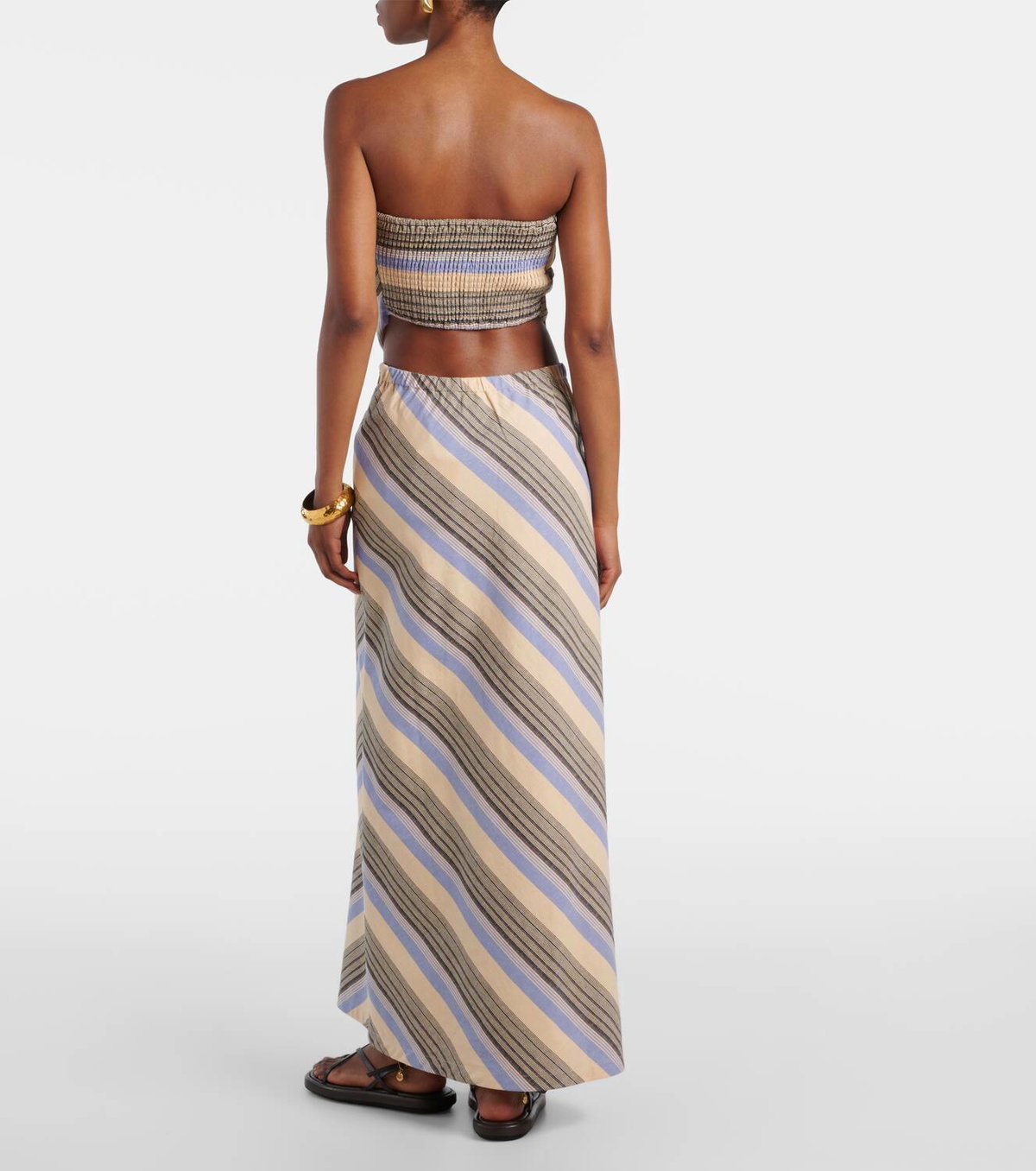 Faithfull Antibes striped cotton and linen top