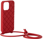 Bottega Veneta Red Intreccio Strap iPhone 13 Pro Case