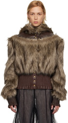 Nicklas Skovgaard SSENSE Exclusive Brown Joan Leather Jacket